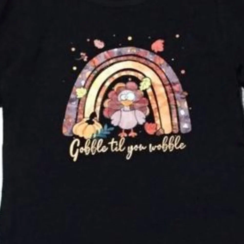 Boutique Thanksgiving Turkey Rainbow Girls Tunic Dress Ruffle Leggins Outfit Set